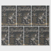 Herenkapsalon Retro Kapsels Scheertjes Cadeaupapier (Vlak)