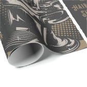 Herenkapsalon Retro Kapsels Scheertjes Cadeaupapier (Rol Hoek)