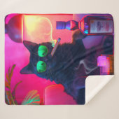 Herenkat drinkt Whiskey | Grappige Bar Sherpa Deken (Voorkant (horizontaal))