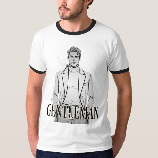 Herenpijpportret T-shirt (Voorkant)