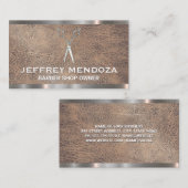 Herensalon | Scharen |  Leren Metalen Afwerking  Visitekaartje (Voorkant / Achterkant)