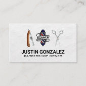 Herensalonpaal | Schaar | Scheermes Visitekaartje (Voorkant)