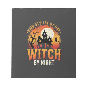 Herenstylist Heks Halloween Vintage Ontwerp_1 Notitieblok