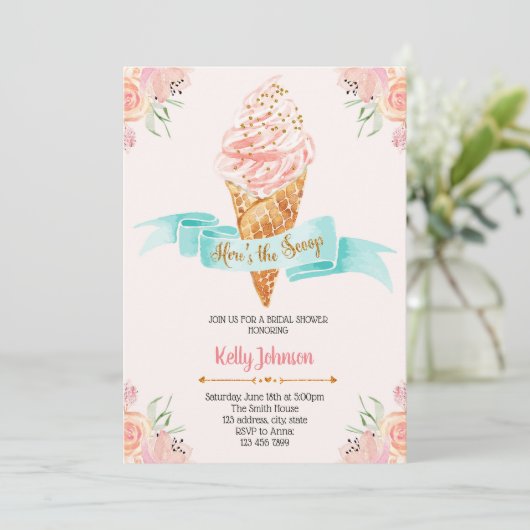 Heres de scoop themauitnodiging kaart (Staand voorkant)