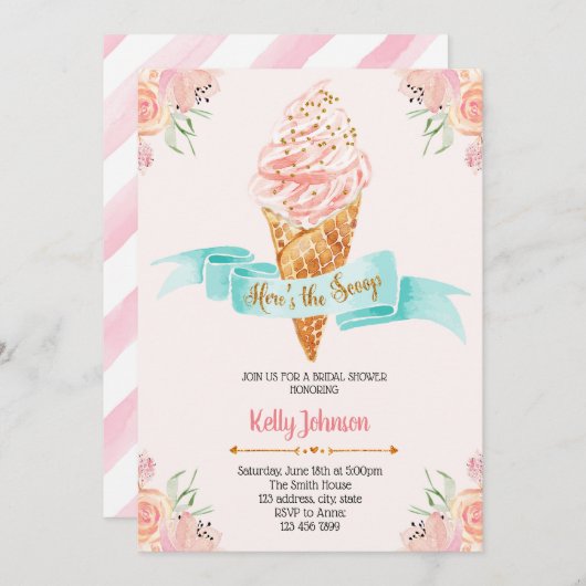 Heres de scoop themauitnodiging kaart (Voorkant / Achterkant)