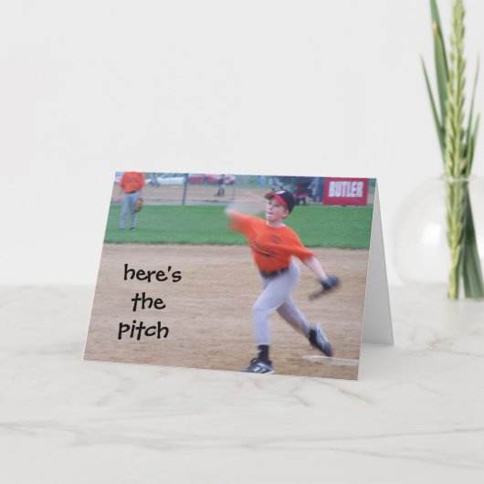 "HERE'S THE PITCH" BE MINE - VALENTINE FEESTDAGEN KAART (Voorkant)