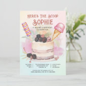 Here's The Scoop Colorful Kid's Ice Cream Birthday Kaart (Staand voorkant)