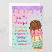 Here's the Scoop Girls Ice Cream Birthday Kaart (Voorkant / Achterkant)
