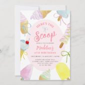 Here's the Scoop Ice Cream Birthday Party Kaart (Voorkant)