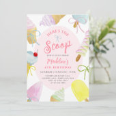 Here's the Scoop Ice Cream Birthday Party Kaart (Staand voorkant)