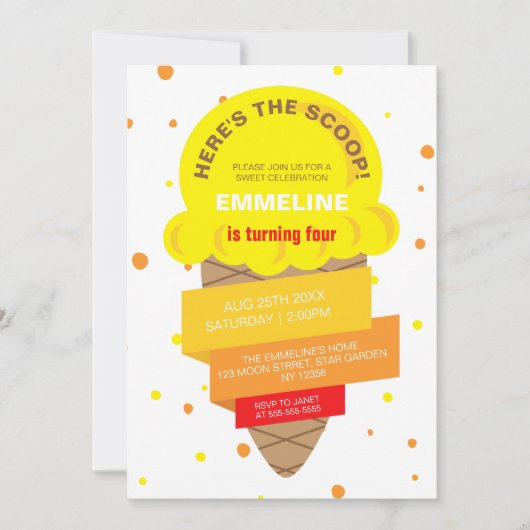 Here's The Scoop Ice Cream Sweet Birthday Kaart (Voorkant)
