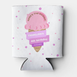 Here's The Scoop Ice Cream Sweet Pink Birthday Blikjeskoeler