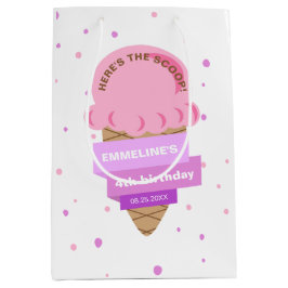 Here's The Scoop Ice Cream Sweet Pink Birthday Medium Cadeauzakje