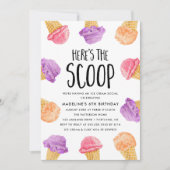 Here's The Scoop Ijsje Verjaardagsfeestje Kaart (Voorkant)