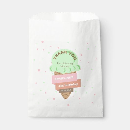 Here's The Scoop Mint Ice Cream Sweet Birthday Bedankzakje (Voorkant)