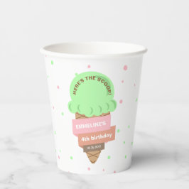 Here's The Scoop Mint Ice Cream Sweet Birthday Papieren Bekers