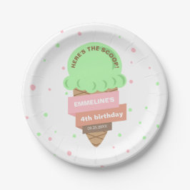 Here's The Scoop Mint Ice Cream Sweet Birthday Papieren Bordje