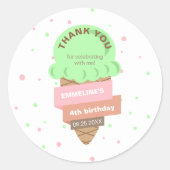 Here's The Scoop Mint Ice Cream Sweet Birthday Ronde Sticker (Voorkant)