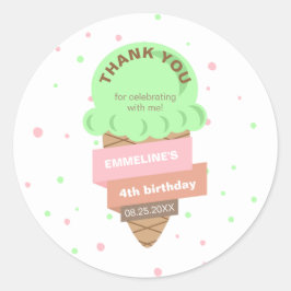 Here's The Scoop Mint Ice Cream Sweet Birthday Ronde Sticker