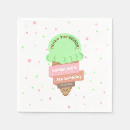 Here's The Scoop Mint Ice Cream Sweet Birthday Servet