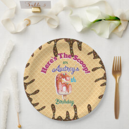 Here's the Scoop Wafelhoorn Uitnodiging Papieren Bordje