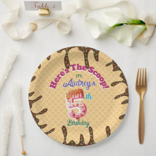 Here's the Scoop Wafelhoorn Uitnodiging Papieren Bordje