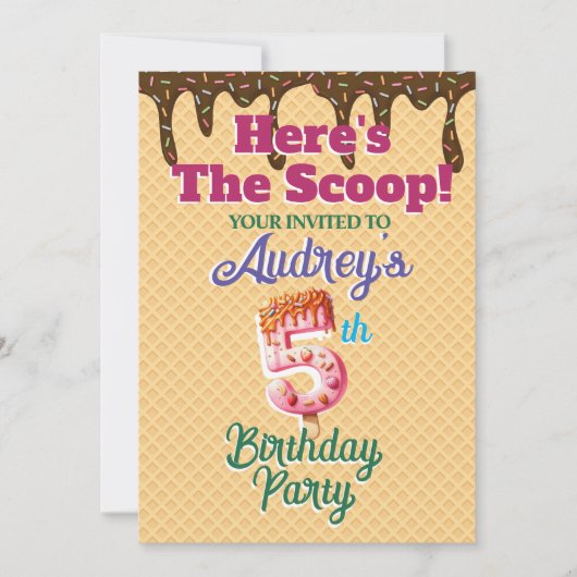 Here's the Scoop Waffel Cone Kaart (Voorkant)