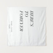 Here's To Forever - Aanpasbare naam en datum Wandkleed (Voorkant (horizontaal))