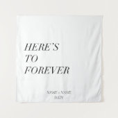 Here's To Forever - Aanpasbare naam en datum Wandkleed (Voorkant)