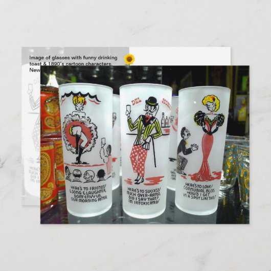 "Here's to..."  glaswerk, New Orleans, LA - Briefkaart (Voorkant / Achterkant)