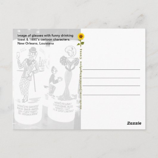"Here's to..."  glaswerk, New Orleans, LA - Briefkaart (Achterkant)