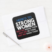 Here's to Strong Women Vierkante Sticker (Envelop)