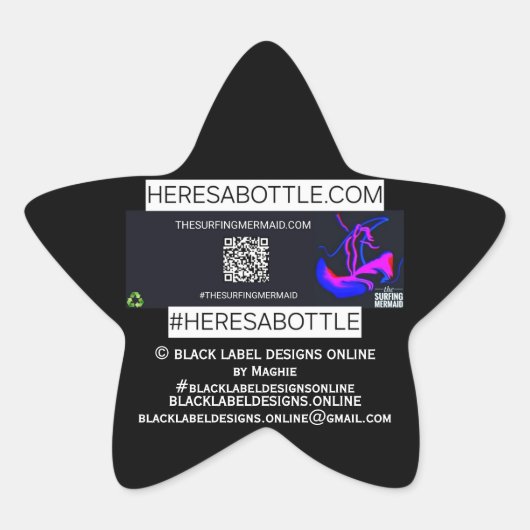 ©️ HERESABOTTLE.COM #HERESABOTTLESWAG STER STICKER (Voorkant)