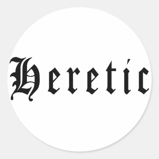 Heretic 1 ronde sticker (Voorkant)
