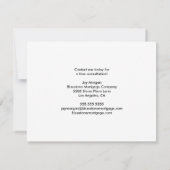 Herfinancieren van uw huis hypotheek bedrijf marke kaart (Achterkant)