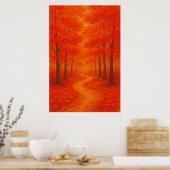 Herfst 1, Crimson Trail, seizoensgebonden afdrukke Poster (Keuken)