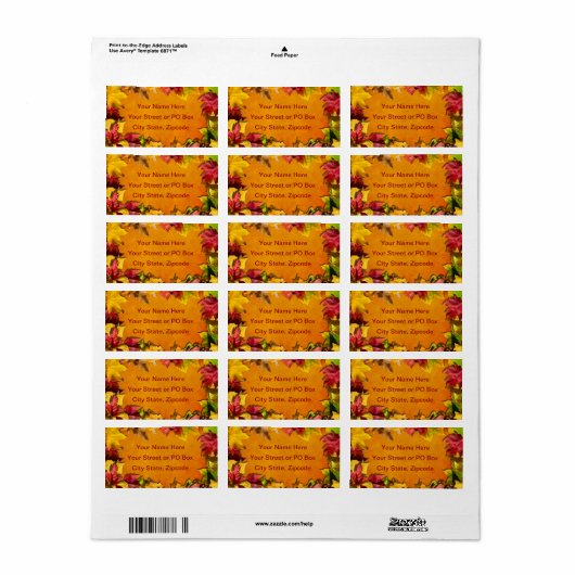 Herfst 1 etiket (Full Sheet)