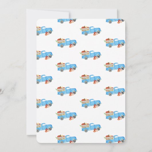 Herfst 1e verjaardag pompoen blauwe vrachtwagen kaart (Achterkant)