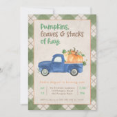 Herfst 1e verjaardag Pumpkin Truck Boy Rustic Kaart (Voorkant)