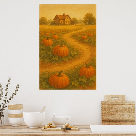 Herfst 2, oogstgloed, seizoensgebonden afdrukken poster (Keuken)
