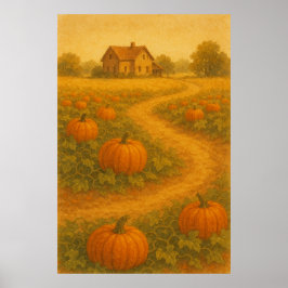 Herfst 2, oogstgloed, seizoensgebonden afdrukken poster