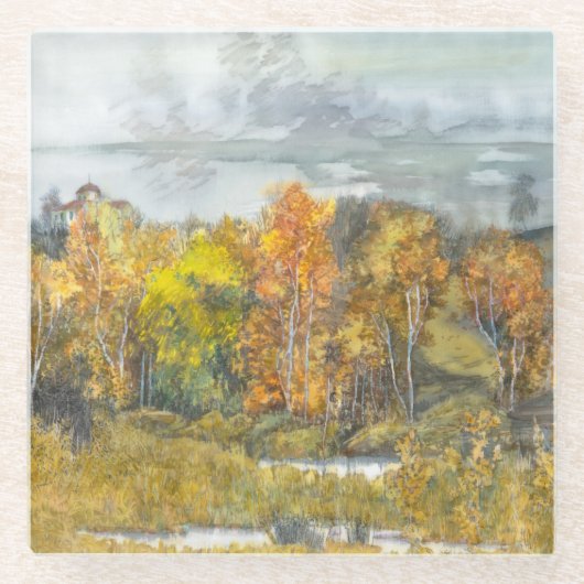 herfst 300 glazen onderzetter (Voorkant)