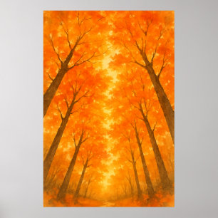 Herfst 3, Maple Canopy, seizoensgebonden afdrukken Poster