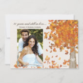 Herfst 40e verjaardag Foto Gesneden Initiële Boom Kaart (Achterkant)