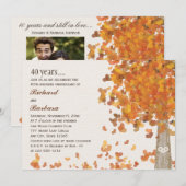 Herfst 40e verjaardag Foto Gesneden Initiële Boom Kaart (Voorkant / Achterkant)