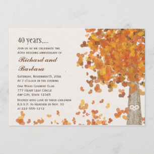 Herfst 40th Anniversary Foto Uitnodigingen