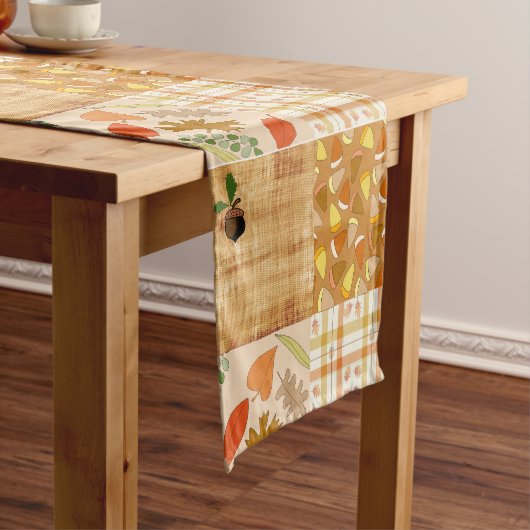 Herfst 4 hoeken 1Design Korte Tafelloper (Voorbeeld)