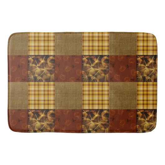 Herfst 4 hoeken 2 Ontwerp, Warm Tones Badmat (Voorkant)