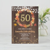 Herfst 50e verjaardag Thanksgiving met houtwoud Kaart (Staand voorkant)