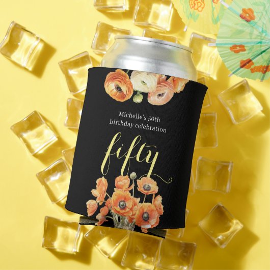 Herfst 50ste Verjaardag Party Sinaasappel Blossom Blikjeskoeler (Insitu Zomer)